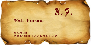 Módi Ferenc névjegykártya