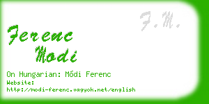 ferenc modi business card