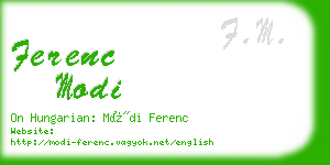 ferenc modi business card